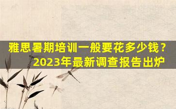 雅思暑期培训一般要花多少钱？ 2023年最新调查报告出炉